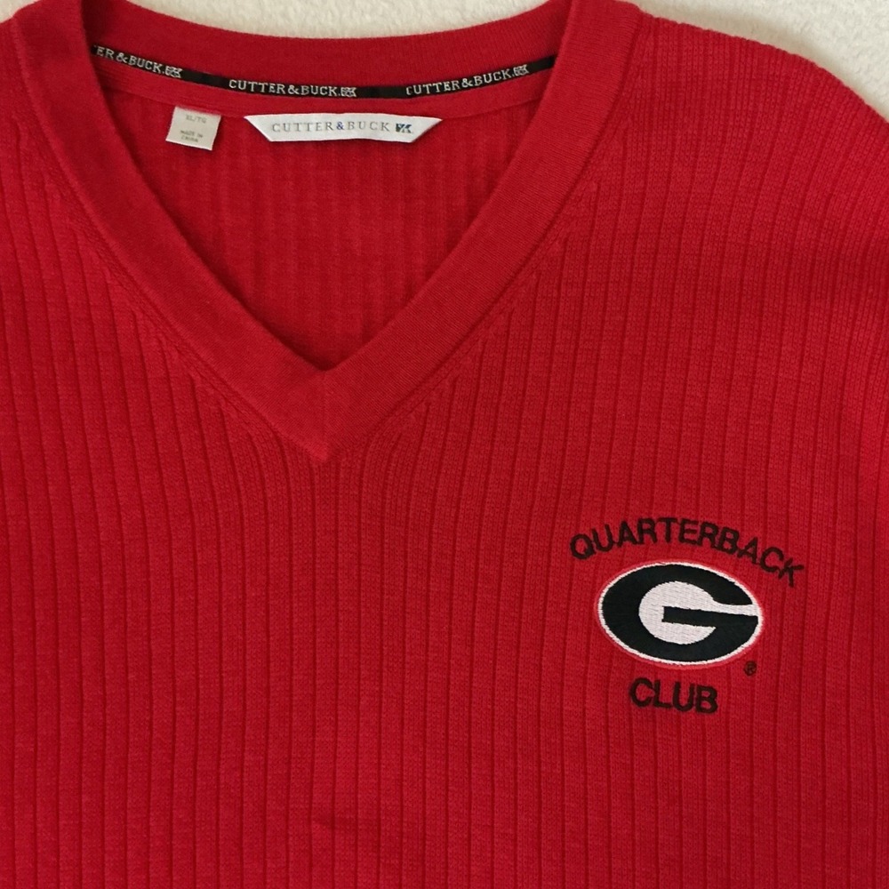 Cutter & Buck Georgia Bulldogs Sweater Vest Mens XL Quarterback Club Cotton
